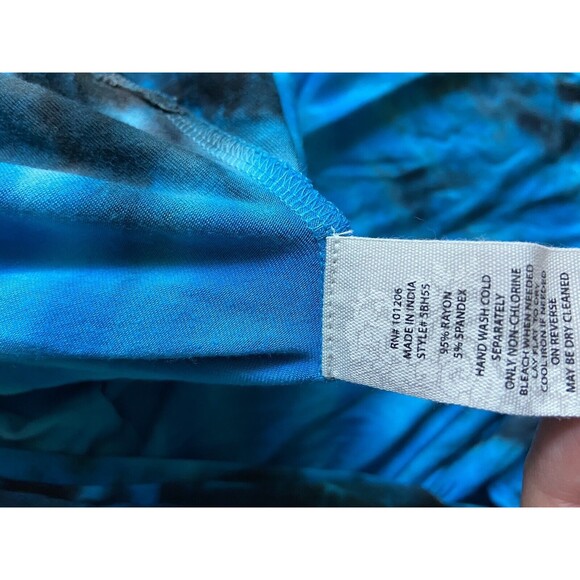 Soft Surroundings Blue Tie-Dye Jersey  Long Sleeve Tunic Top 1X  X Large - Picture 4 of 5
